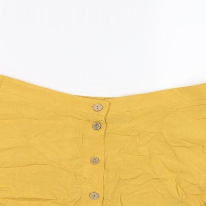 New Look Womens Yellow   Flare Skirt Size 16