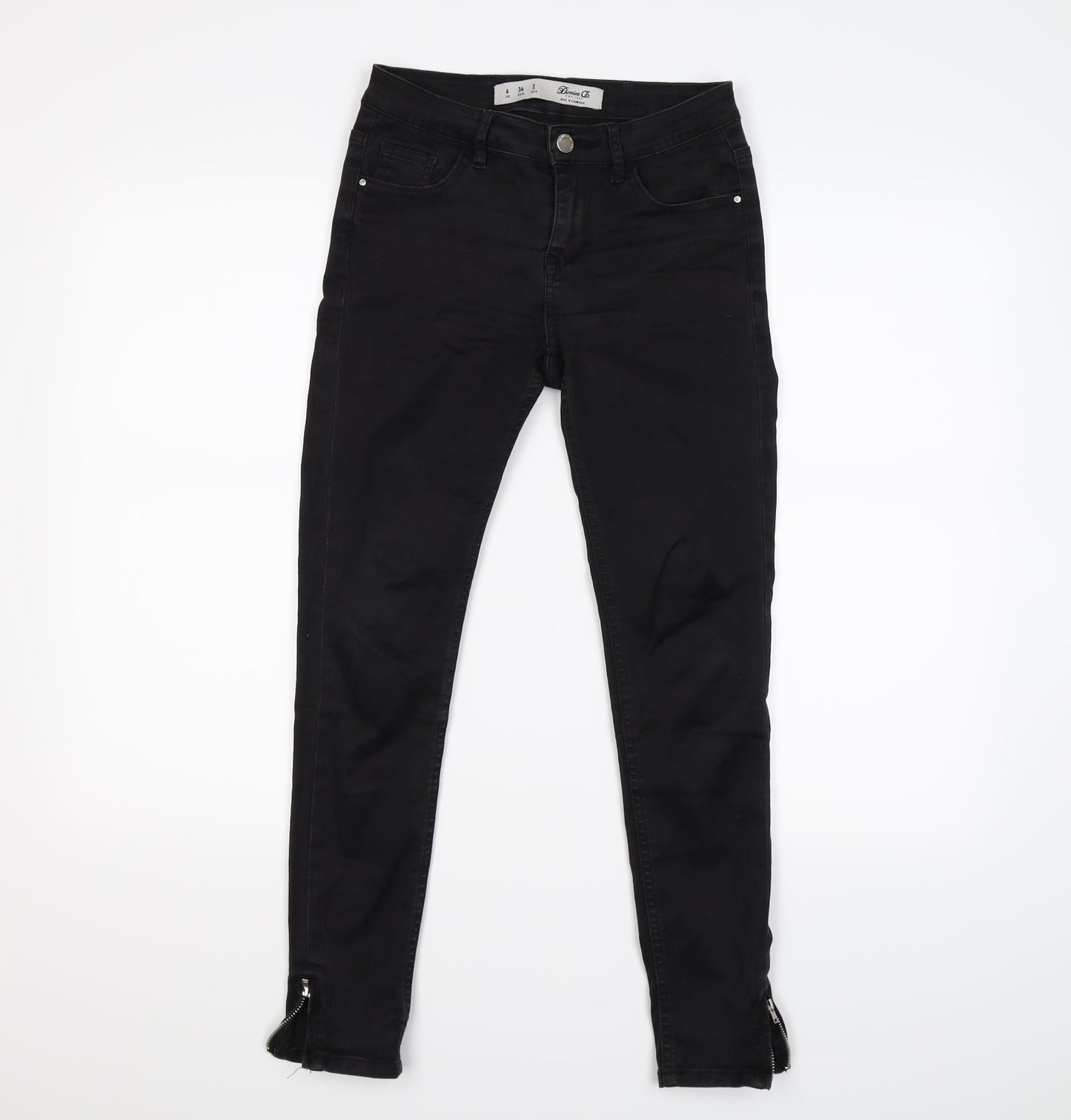 denim co Womens Black  Denim Skinny Jeans Size 6 L26 in