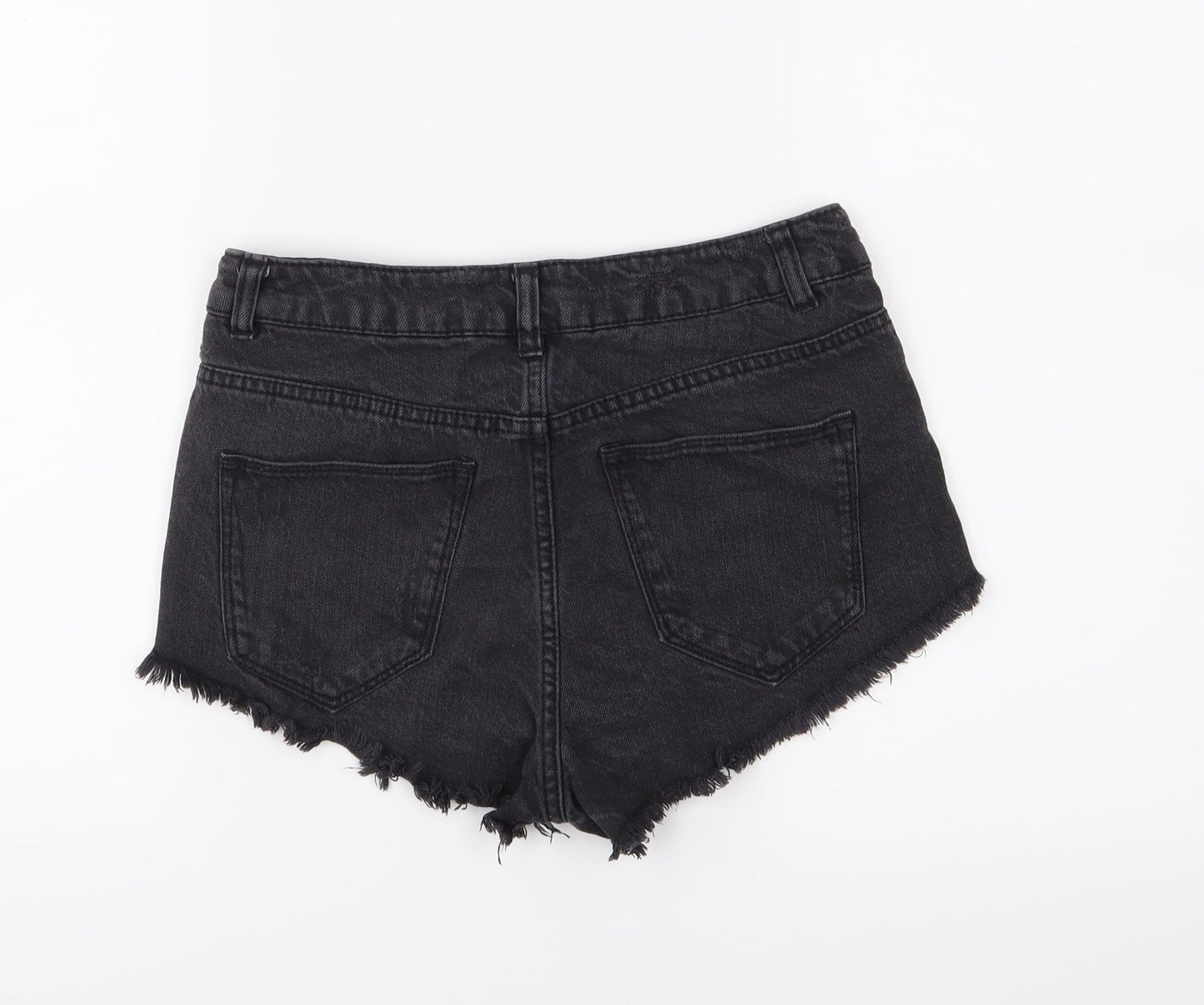 Divided Womens Black  Denim Cut-Off Shorts Size 8 - Distressed