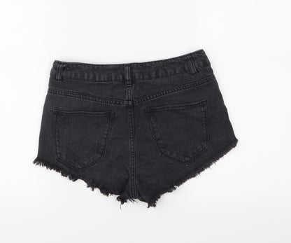 Divided Womens Black  Denim Cut-Off Shorts Size 8 - Distressed