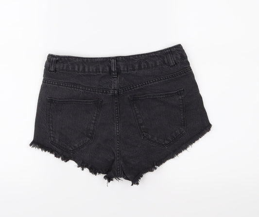 Divided Womens Black  Denim Cut-Off Shorts Size 8 - Distressed