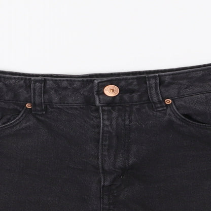 Divided Womens Black  Denim Cut-Off Shorts Size 8 - Distressed