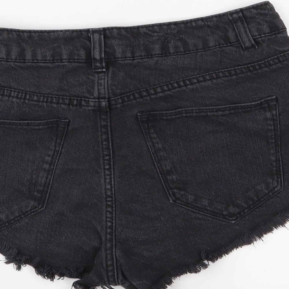 Divided Womens Black  Denim Cut-Off Shorts Size 8 - Distressed