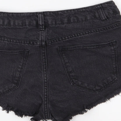 Divided Womens Black  Denim Cut-Off Shorts Size 8 - Distressed