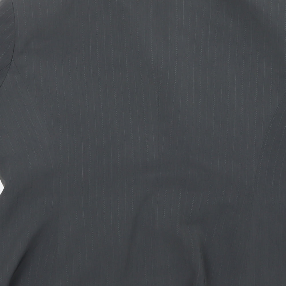 Kasper Womens Grey Striped Rayon Jacket Suit Jacket Size 12