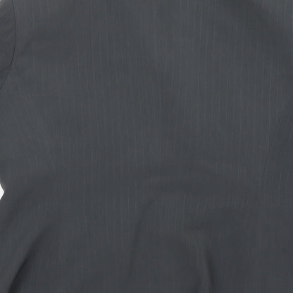 Kasper Womens Grey Striped Rayon Jacket Suit Jacket Size 12