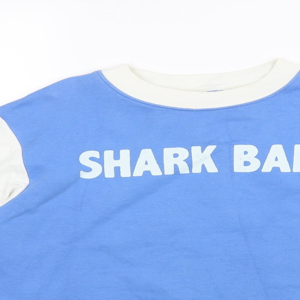 H&M Womens Blue  Jersey Pullover Sweatshirt Size 10  - Shark Bait