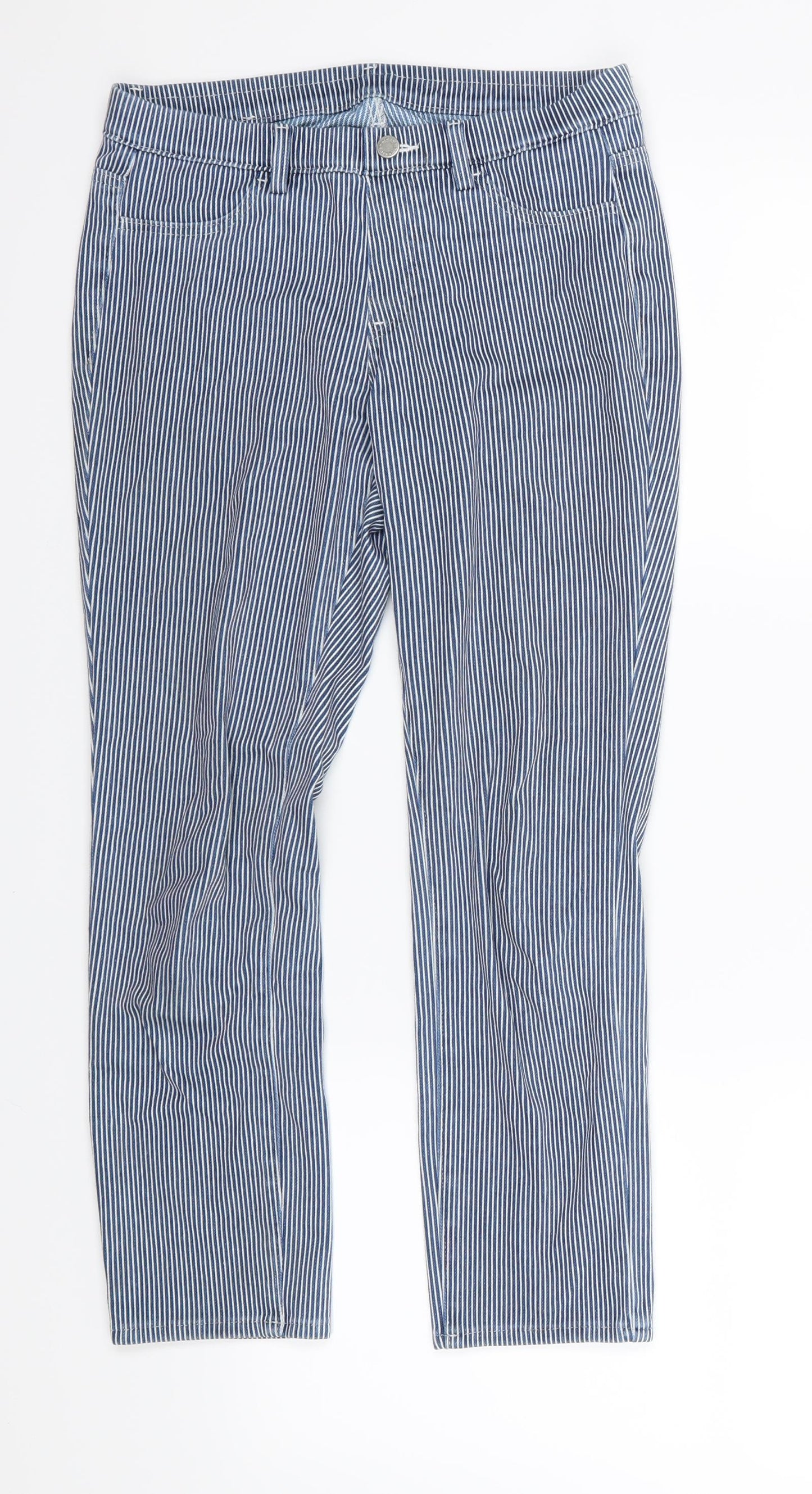 Uniqlo Womens Blue Striped Denim Jegging Jeans Size S L24 in - Cropped