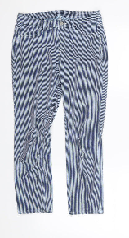 Uniqlo Womens Blue Striped Denim Jegging Jeans Size S L24 in - Cropped