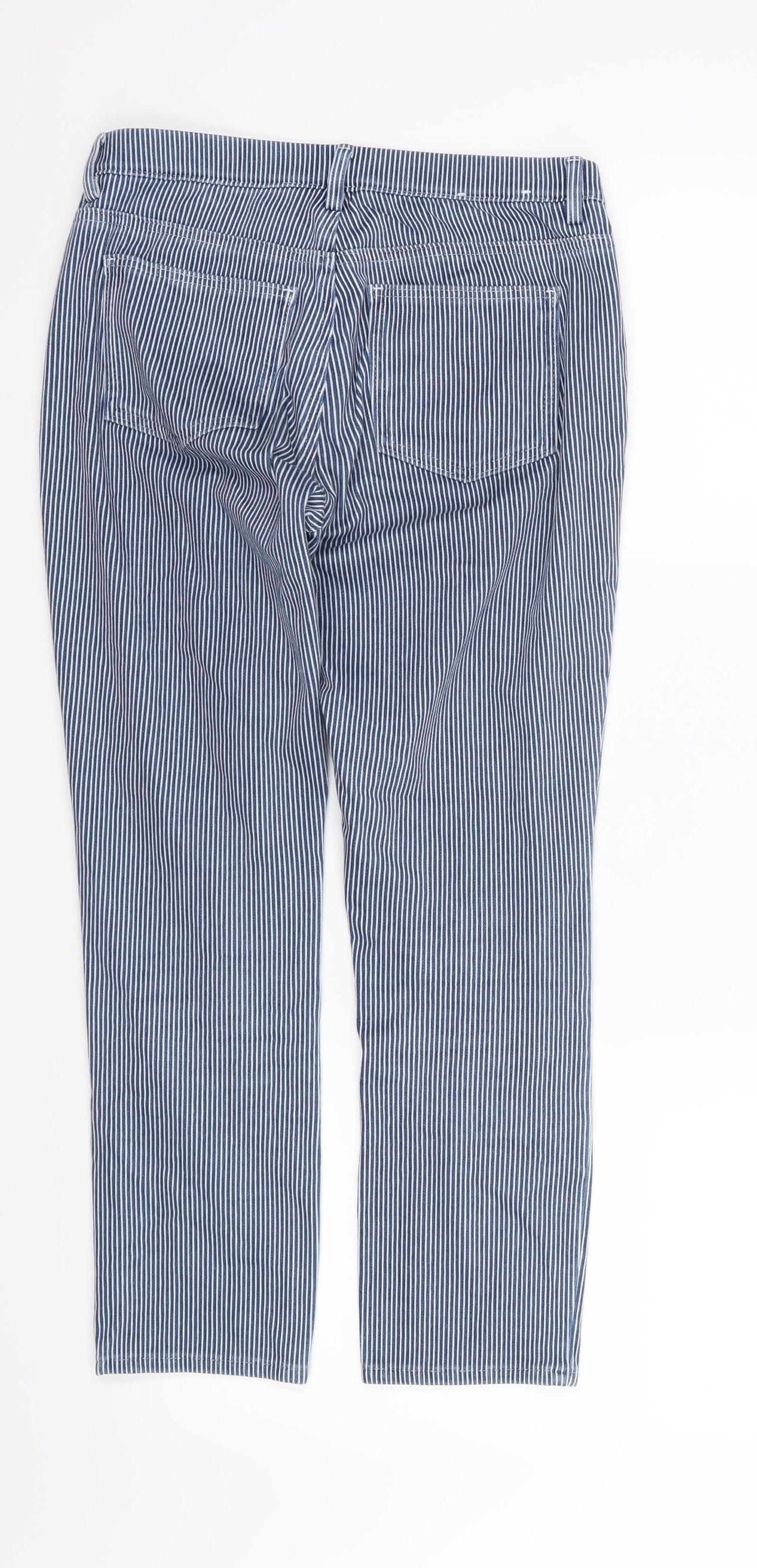 Uniqlo Womens Blue Striped Denim Jegging Jeans Size S L24 in - Cropped