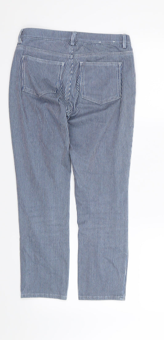 Uniqlo Womens Blue Striped Denim Jegging Jeans Size S L24 in - Cropped