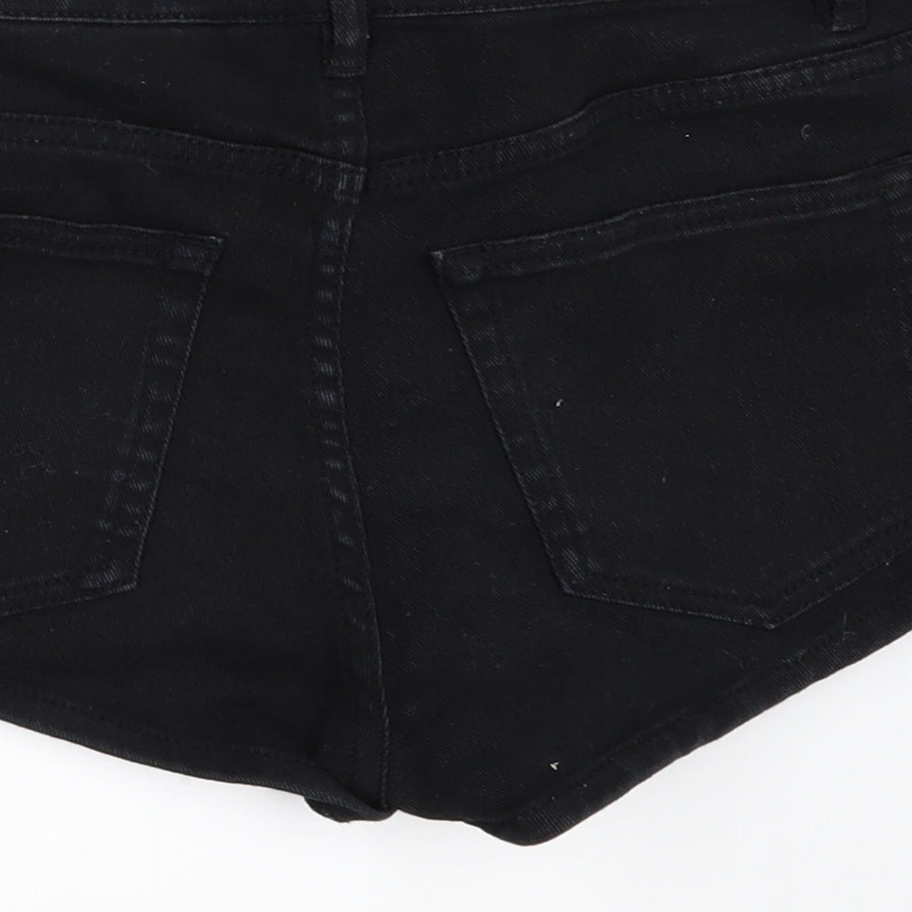 Divided by H&M Womens Black  Denim Hot Pants Shorts Size 8