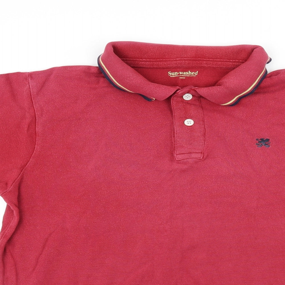 Easy Mens Red  Jersey  Polo Size M  - Sunwashed