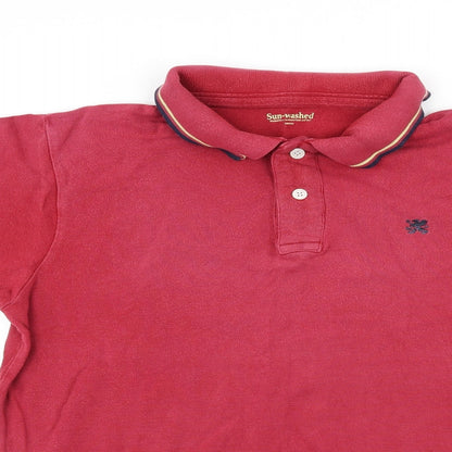 Easy Mens Red  Jersey  Polo Size M  - Sunwashed