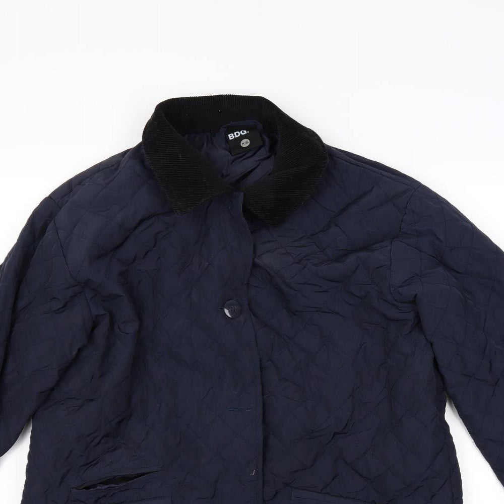 BDG Womens Blue   Quilted Coat Size XS