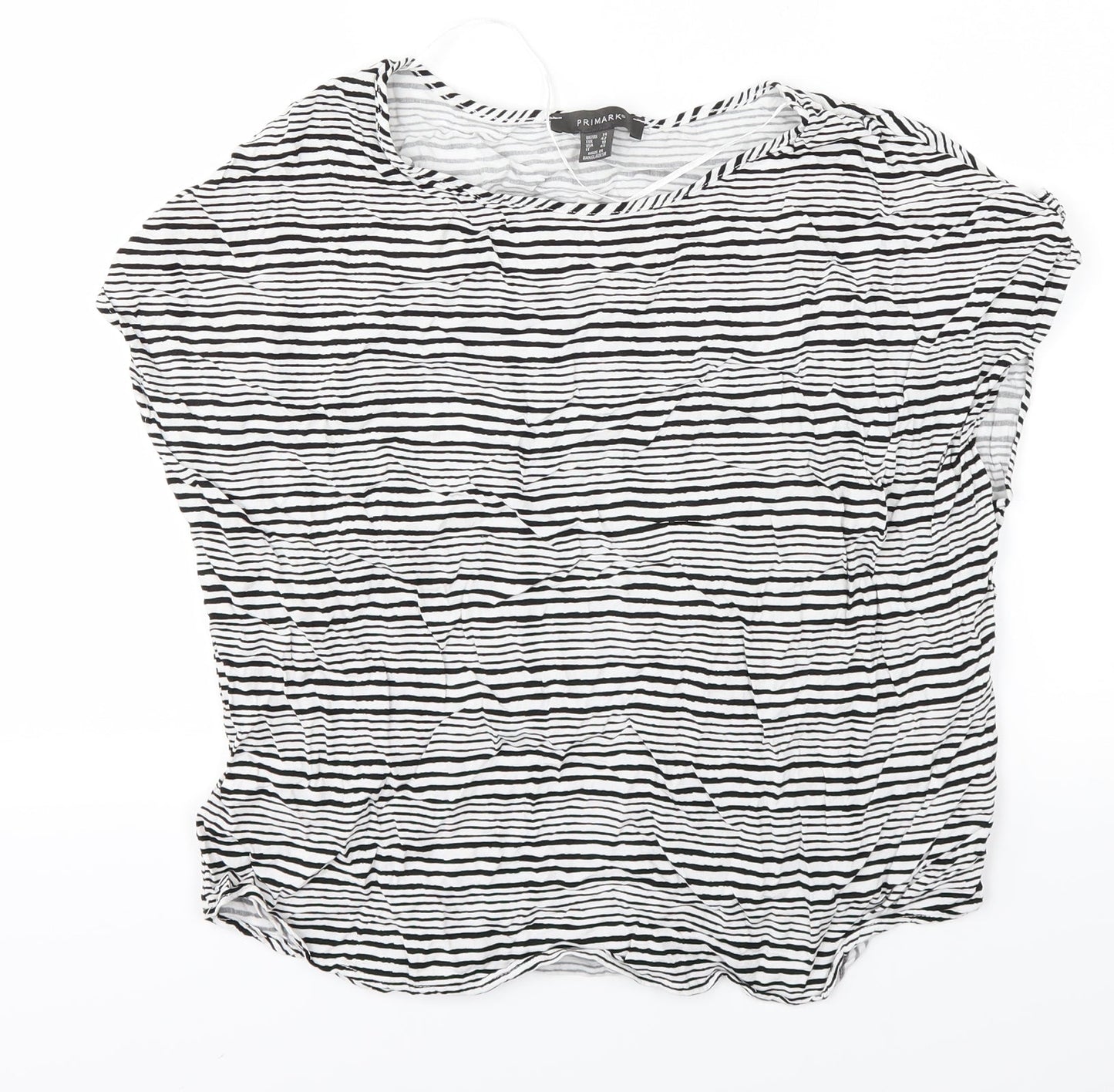 Primark Womens Black Striped  Basic Blouse Size 14