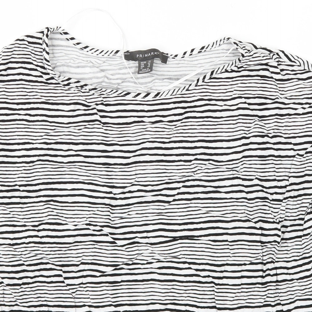 Primark Womens Black Striped  Basic Blouse Size 14