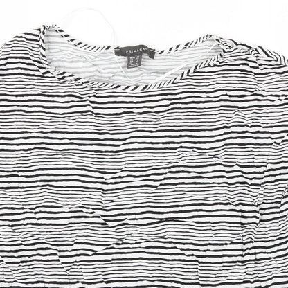 Primark Womens Black Striped  Basic Blouse Size 14
