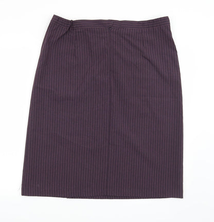 Daxon Womens Purple Striped  A-Line Skirt Size 8