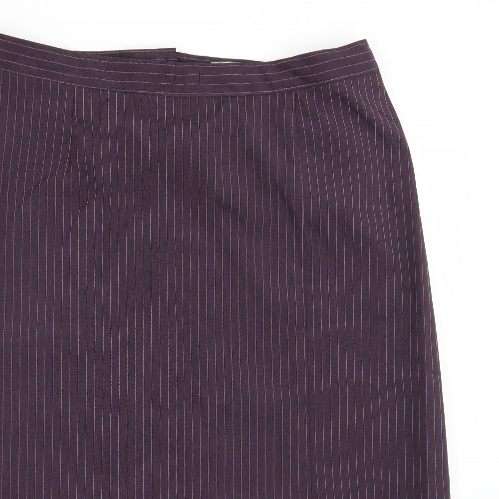 Daxon Womens Purple Striped  A-Line Skirt Size 8