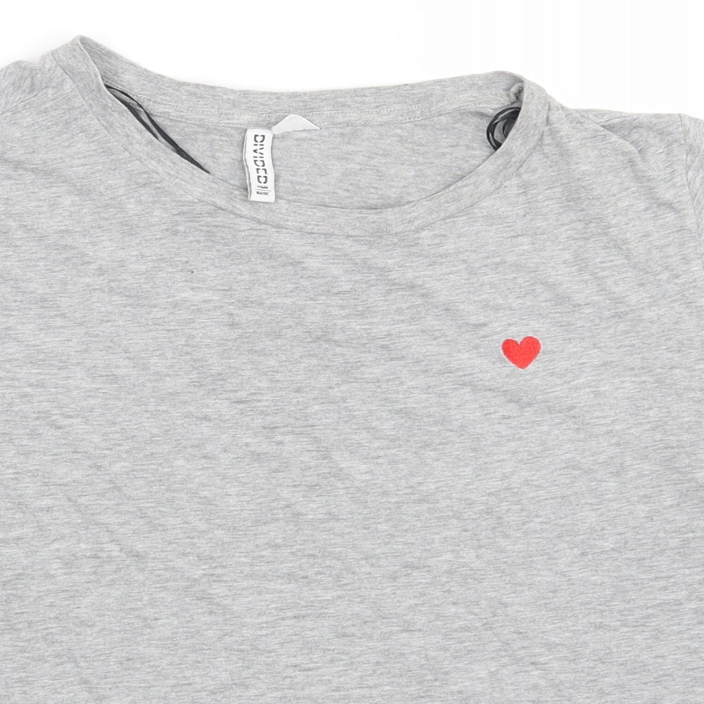 Divided by H&M Womens Grey   Basic T-Shirt Size L