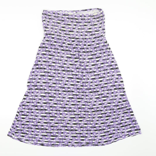 BHS Womens Purple Striped  A-Line  Size M
