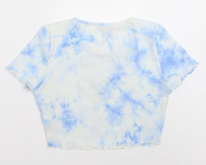 Shein  Womens White   Cropped T-Shirt Size L  - Butterfly