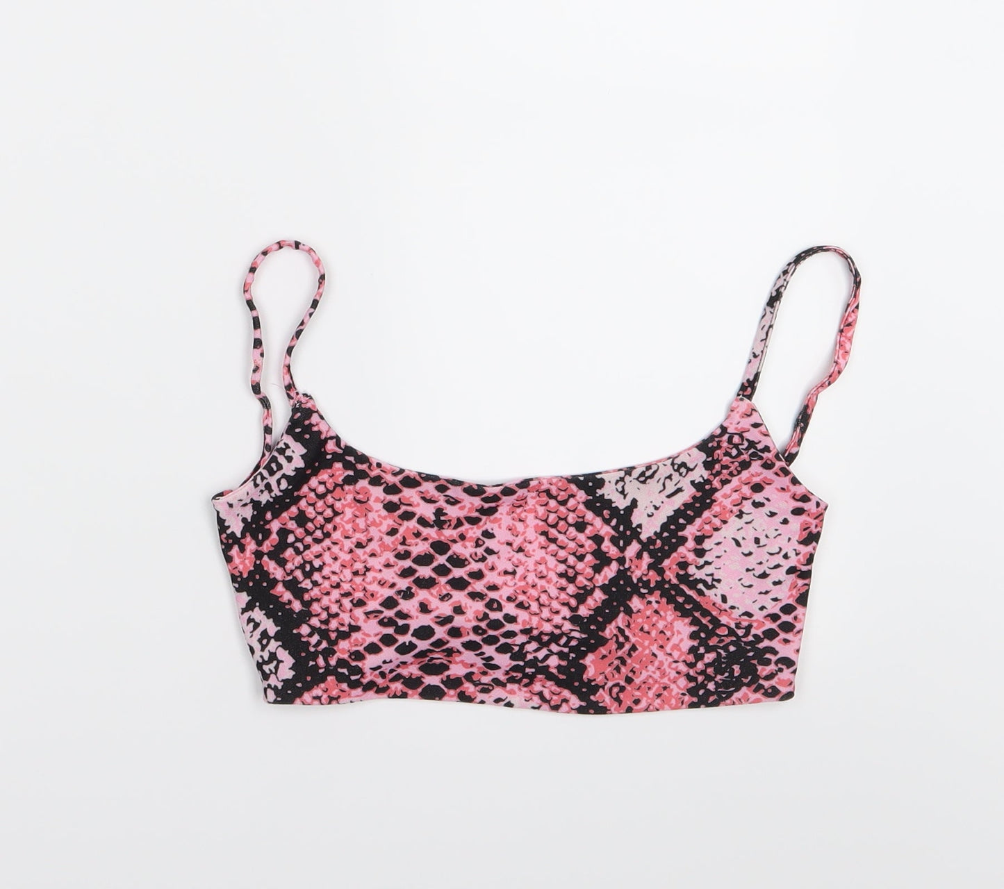 Boohoo Womens Pink Animal Print  Basic T-Shirt Size 8