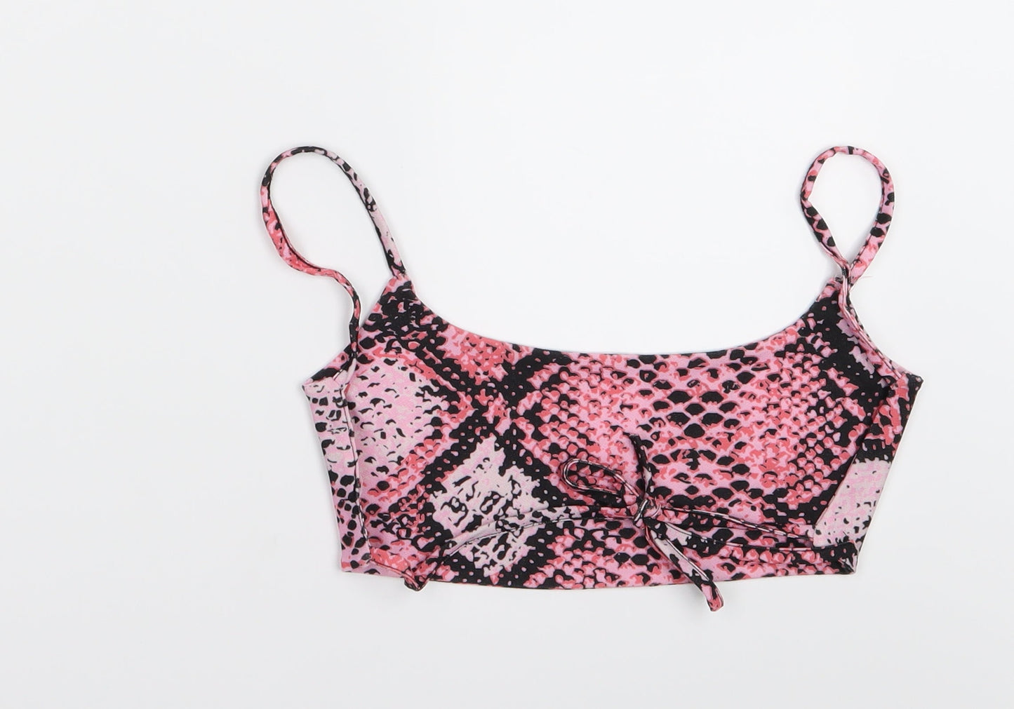 Boohoo Womens Pink Animal Print  Basic T-Shirt Size 8