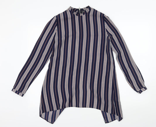 Primark Womens Blue Striped  Basic Blouse Size 4