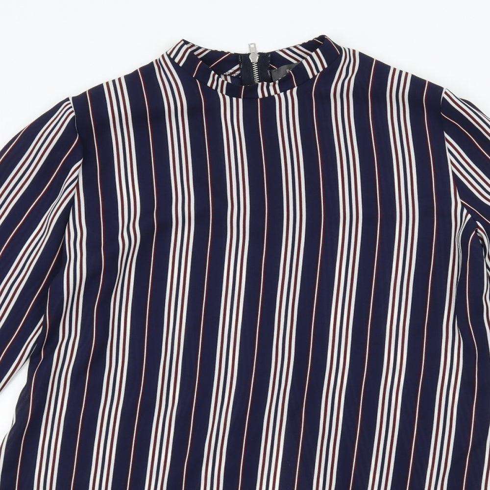 Primark Womens Blue Striped  Basic Blouse Size 4