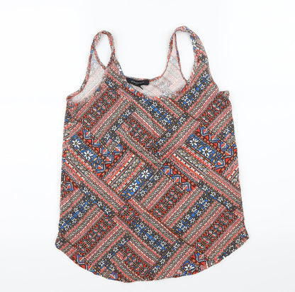 Primark Womens Red Geometric  Basic Tank Size 6