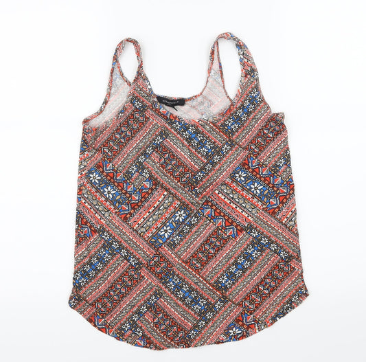 Primark Womens Red Geometric  Basic Tank Size 6