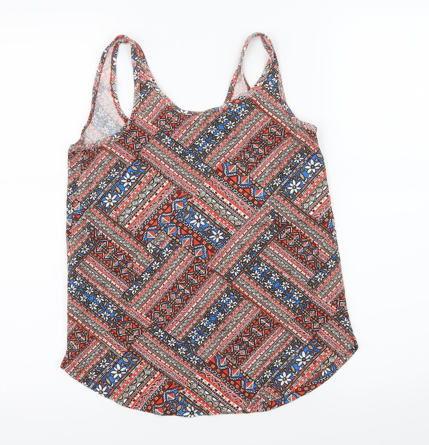 Primark Womens Red Geometric  Basic Tank Size 6