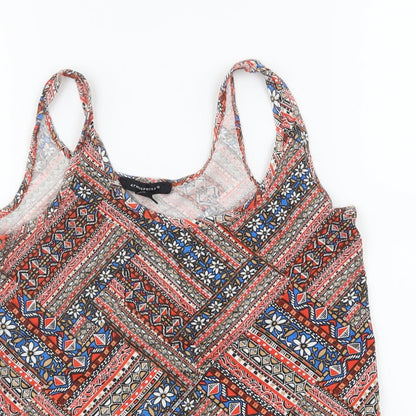 Primark Womens Red Geometric  Basic Tank Size 6