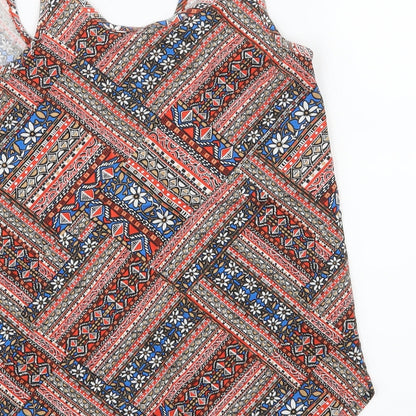 Primark Womens Red Geometric  Basic Tank Size 6