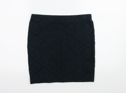 FOREVER 21 Womens Blue Floral  Mini Skirt Size L