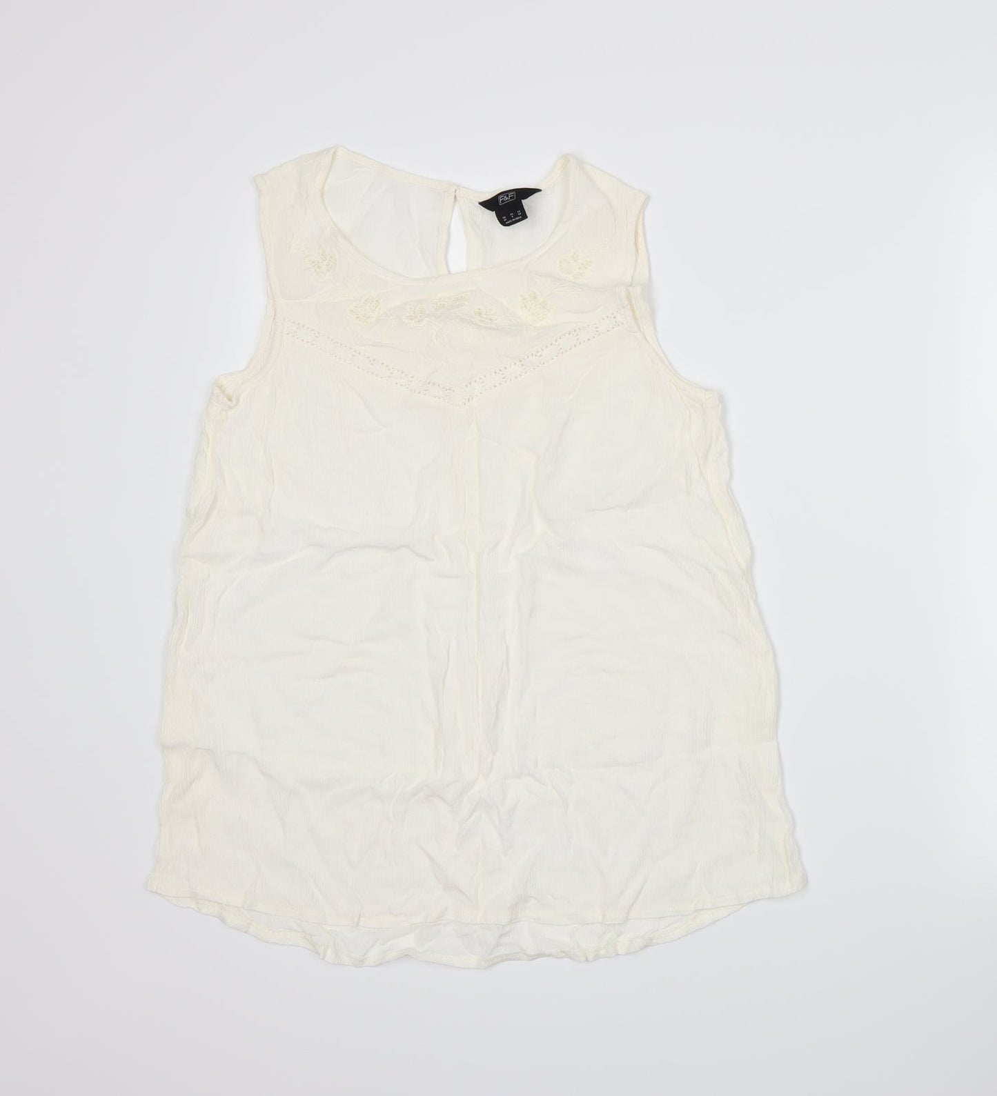 F&F Womens White   Basic Tank Size 10