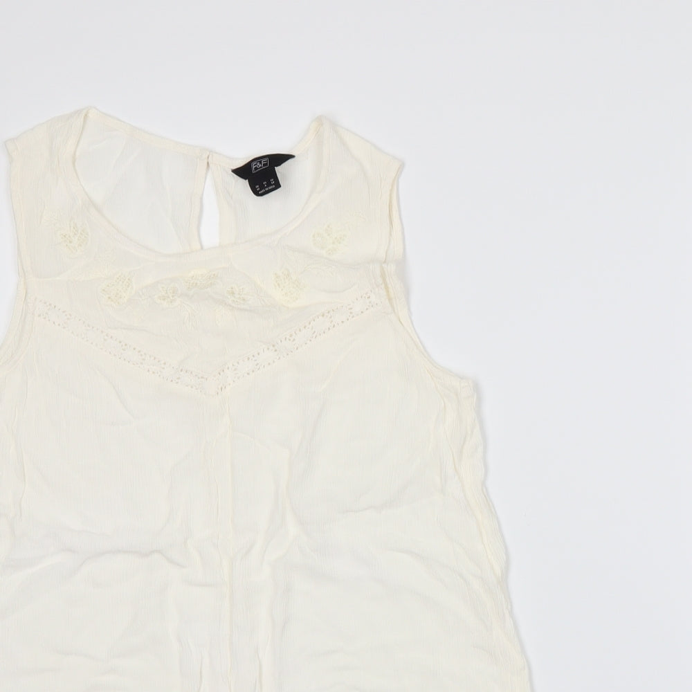 F&F Womens White   Basic Tank Size 10