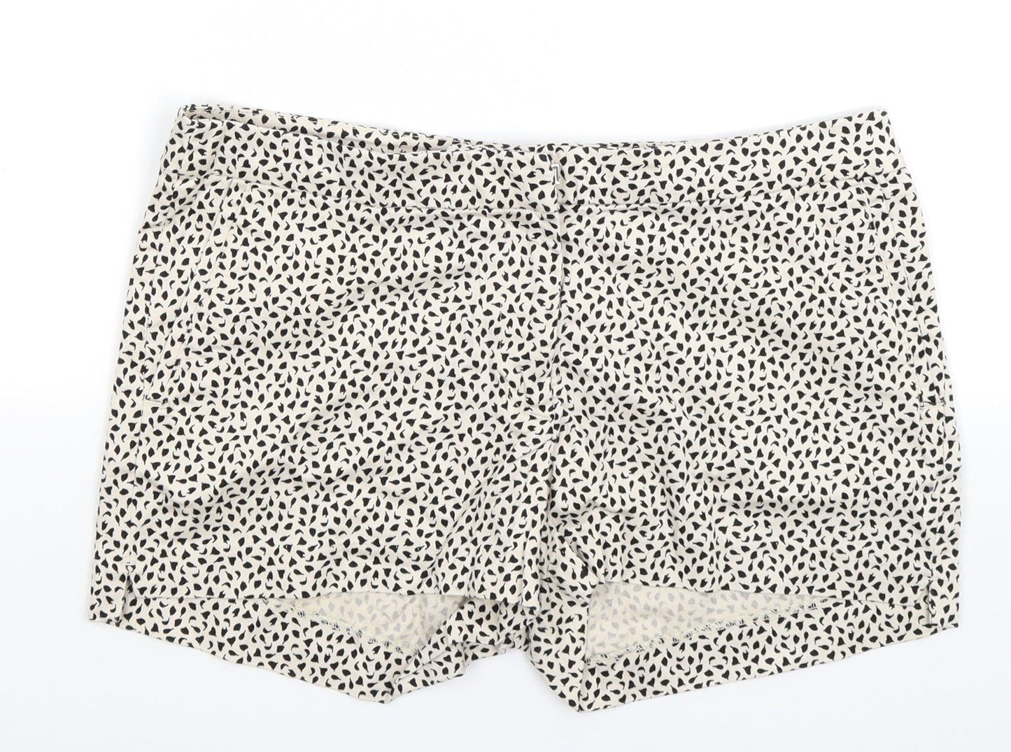 H&M Womens Beige Floral  Chino Shorts Size 14