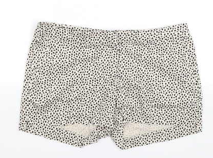 H&M Womens Beige Floral  Chino Shorts Size 14