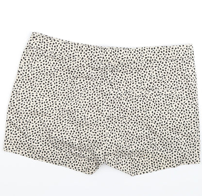H&M Womens Beige Floral  Chino Shorts Size 14