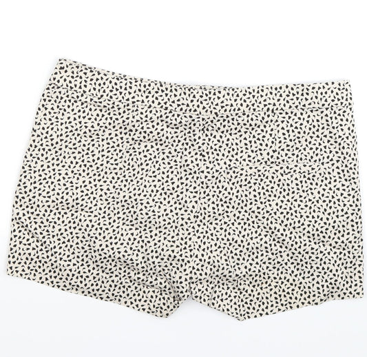 H&M Womens Beige Floral  Chino Shorts Size 14