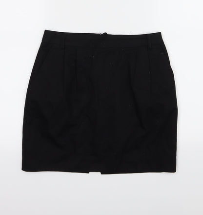 H&M Womens Black  Rayon A-Line Skirt Size 8