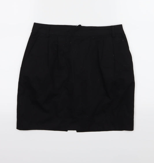 H&M Womens Black  Rayon A-Line Skirt Size 8