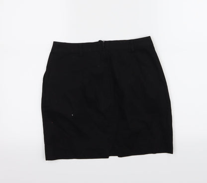 H&M Womens Black  Rayon A-Line Skirt Size 8