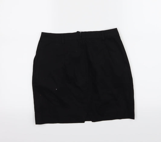 H&M Womens Black  Rayon A-Line Skirt Size 8