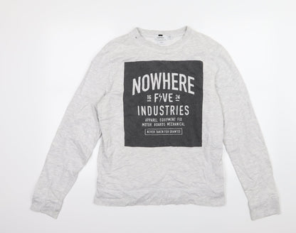 Topman Mens Grey  Jersey Pullover Sweatshirt Size M