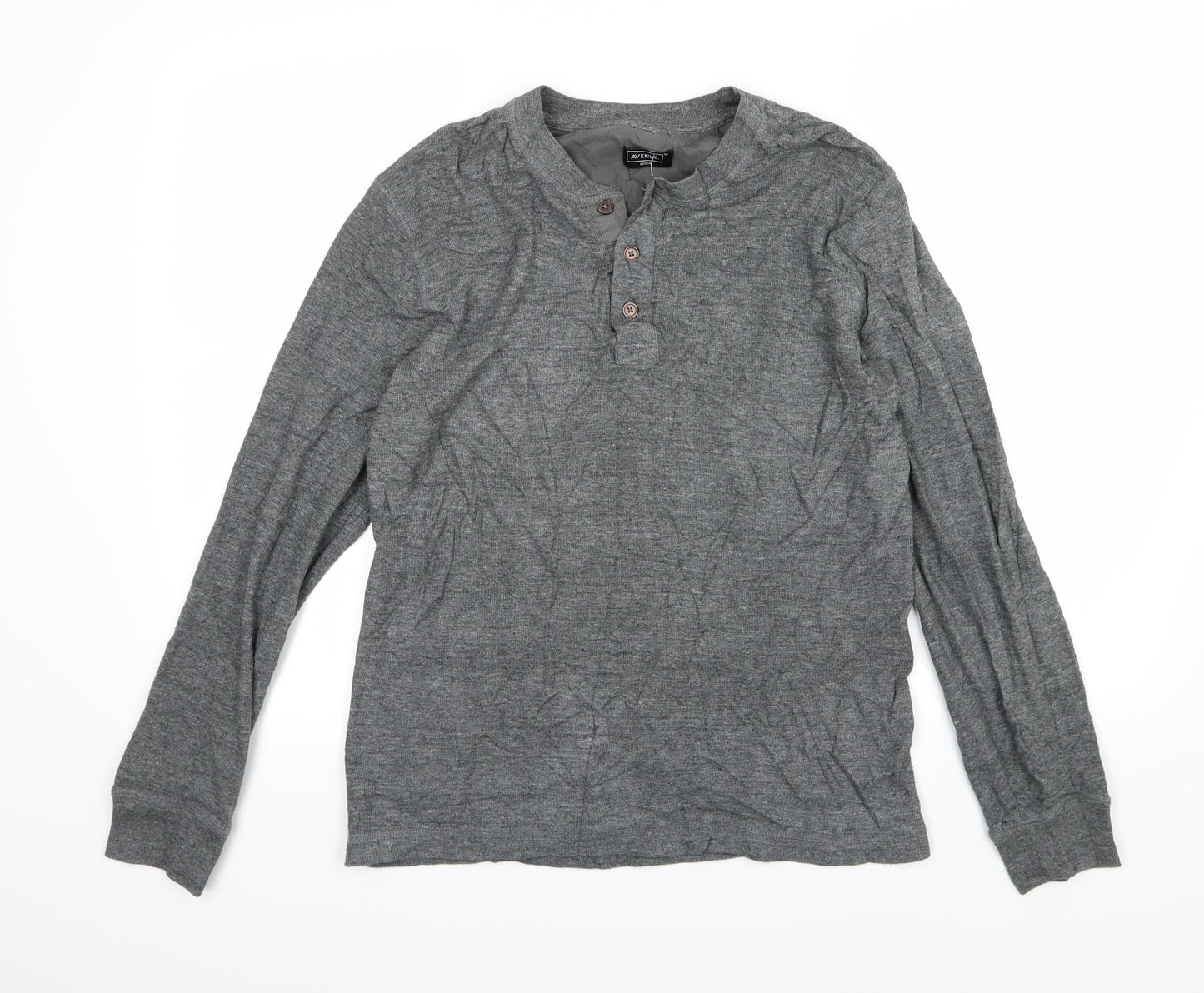 Avenue Mens Grey  Jersey Pullover Sweatshirt Size M