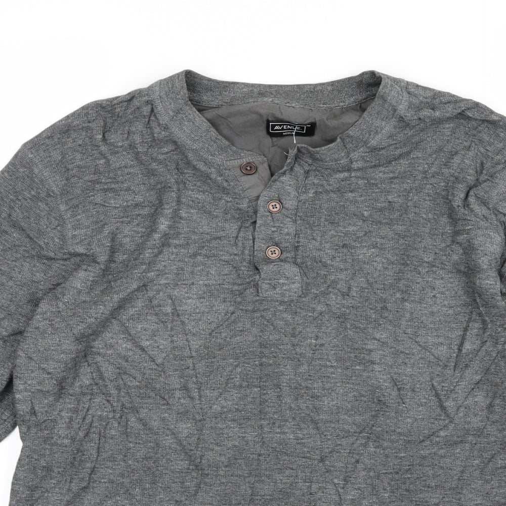 Avenue Mens Grey  Jersey Pullover Sweatshirt Size M